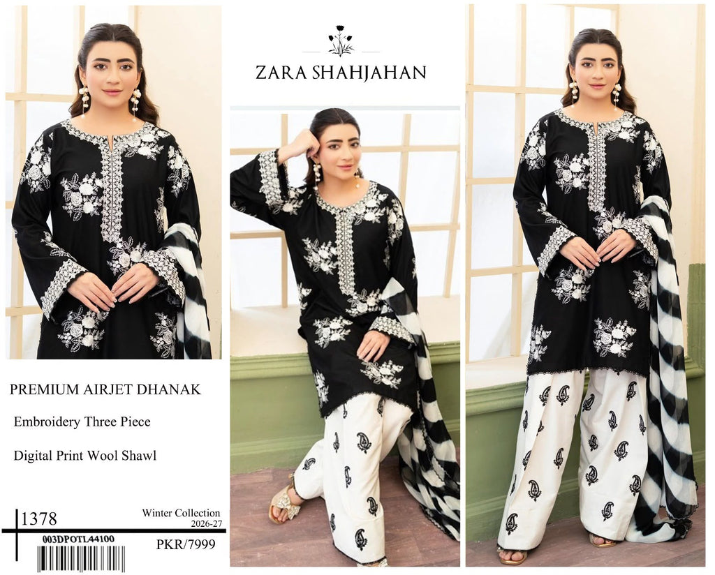 Dhanak Embroidery 3piece