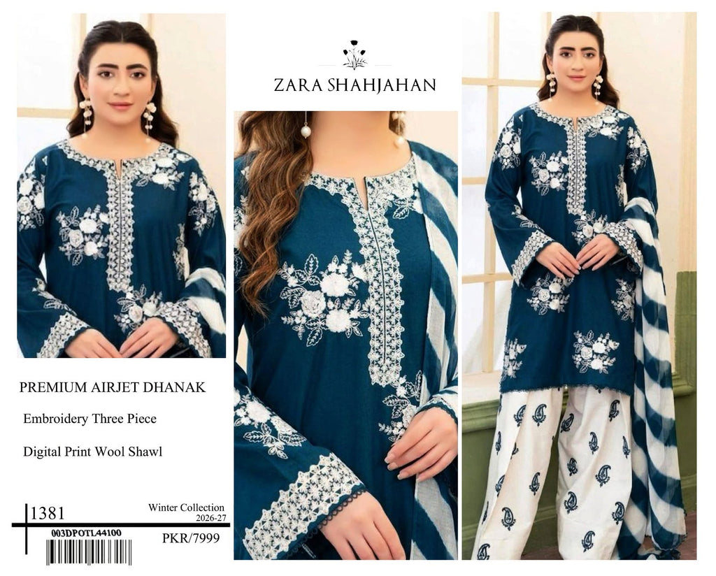Dhanak Embroidery 3piece