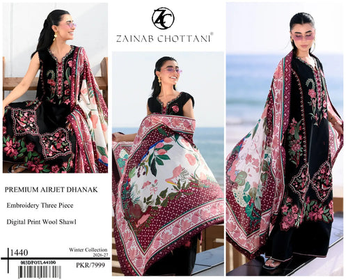 Dhanak Embroidery 3piece