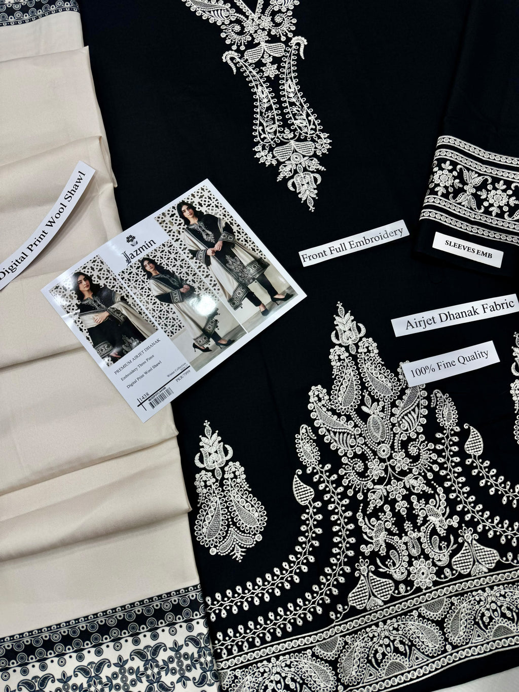 Dhanak Embroidery 3piece