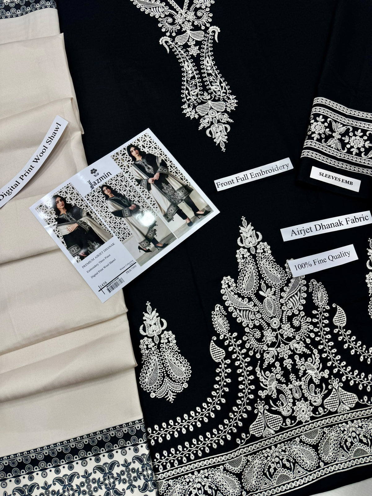 Dhanak Embroidery 3piece