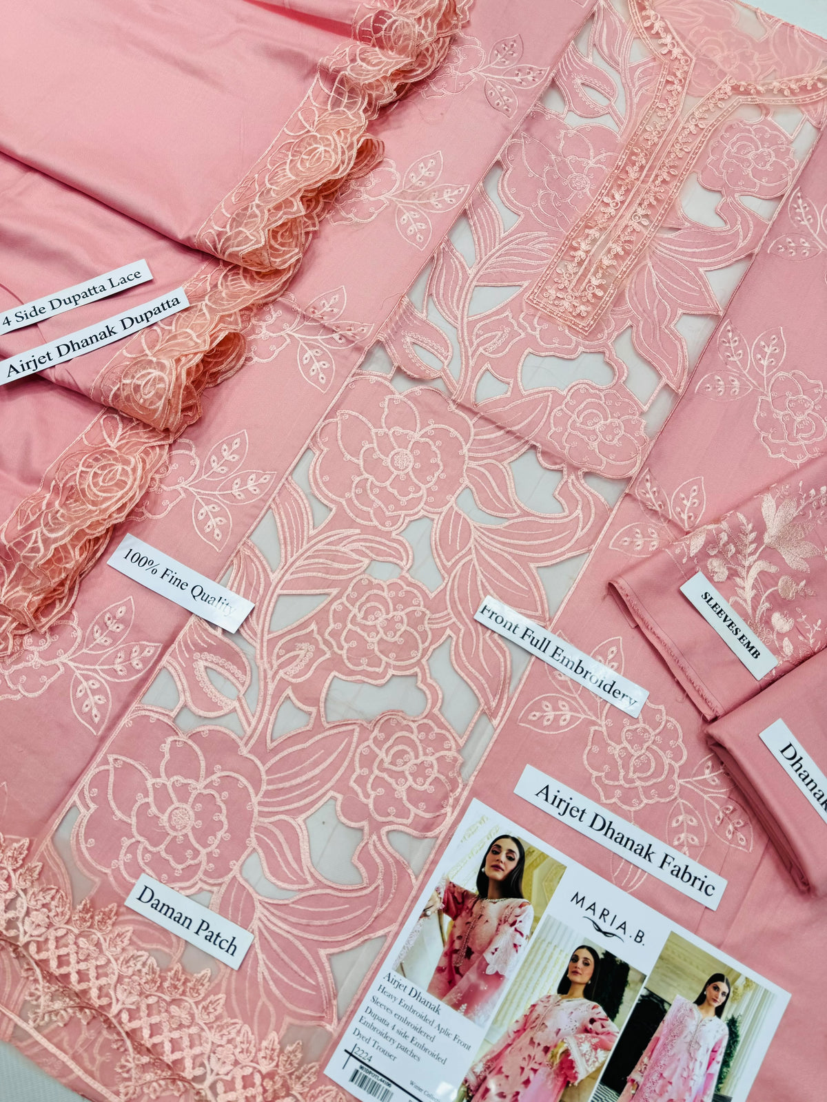 Dhanak Embroidery 3piece