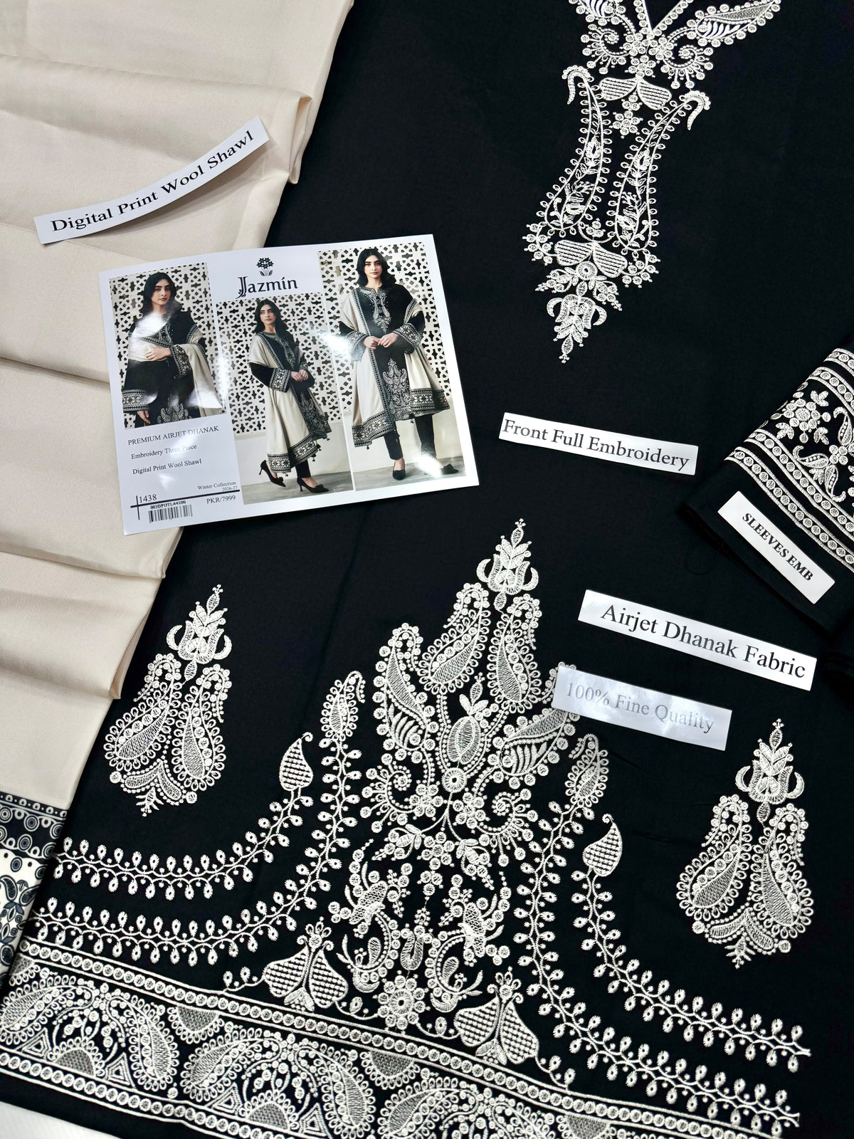 Dhanak Embroidery 3piece